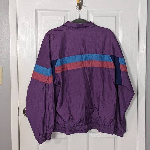 Vintage‎ 80s U.S.A. Olympic Zip-Up Track Jacket Purple Windbreaker Size Large - Picture 3 of 10